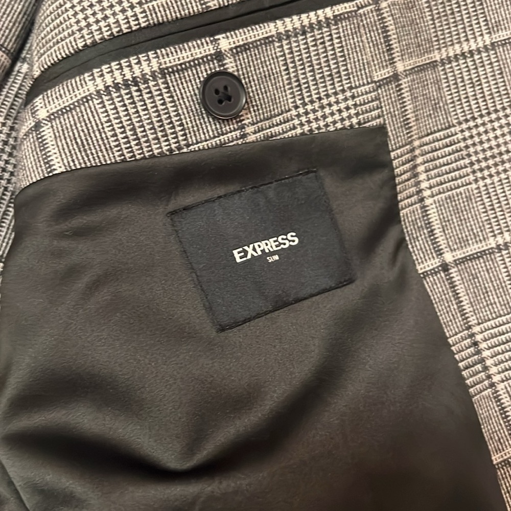 Express Men's Checkered Siur in Black and White, size 44 Small, pants 34x30 - Picture 4 of 12